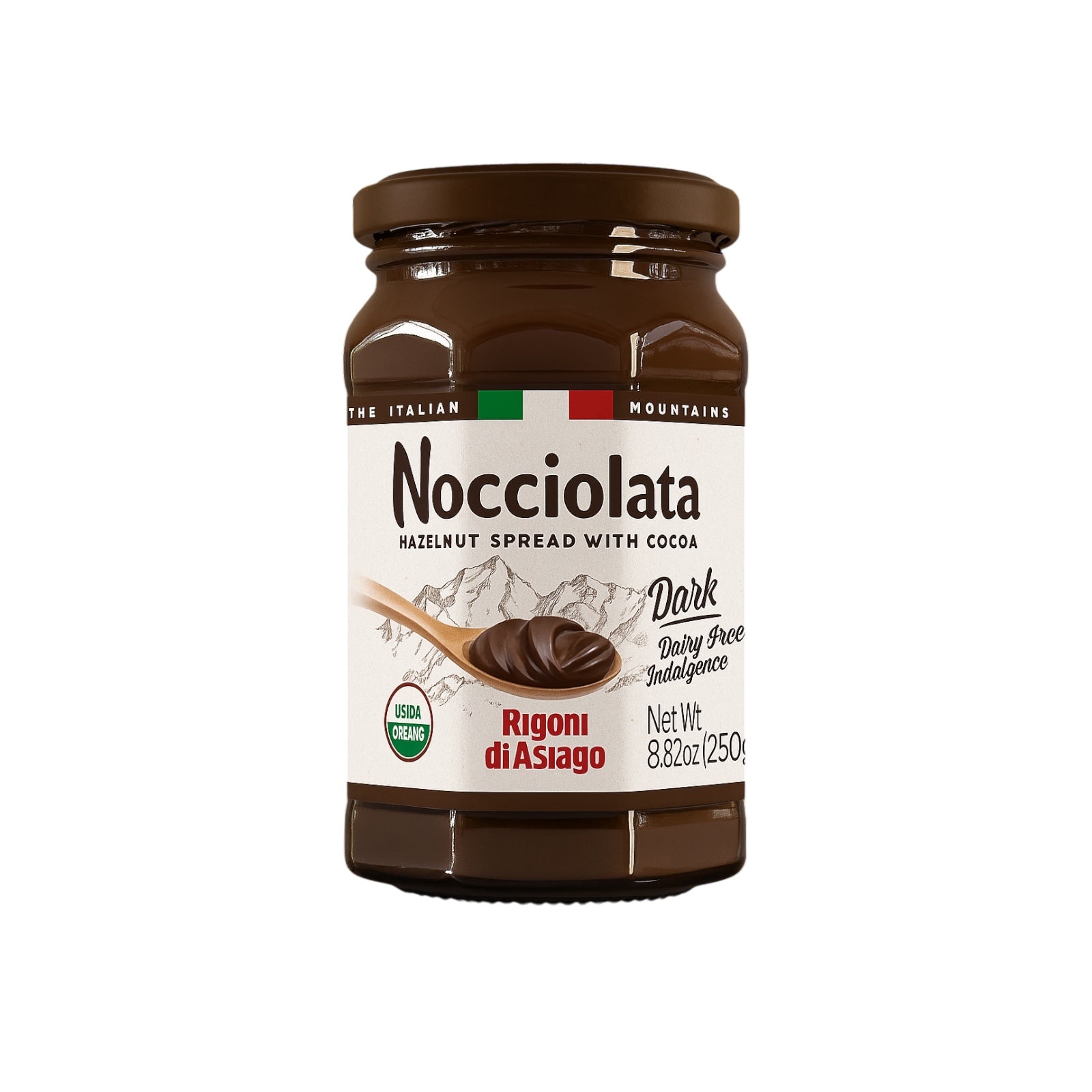 Rigoni di Asiago Glass Jar Nocciolata Dark 250g