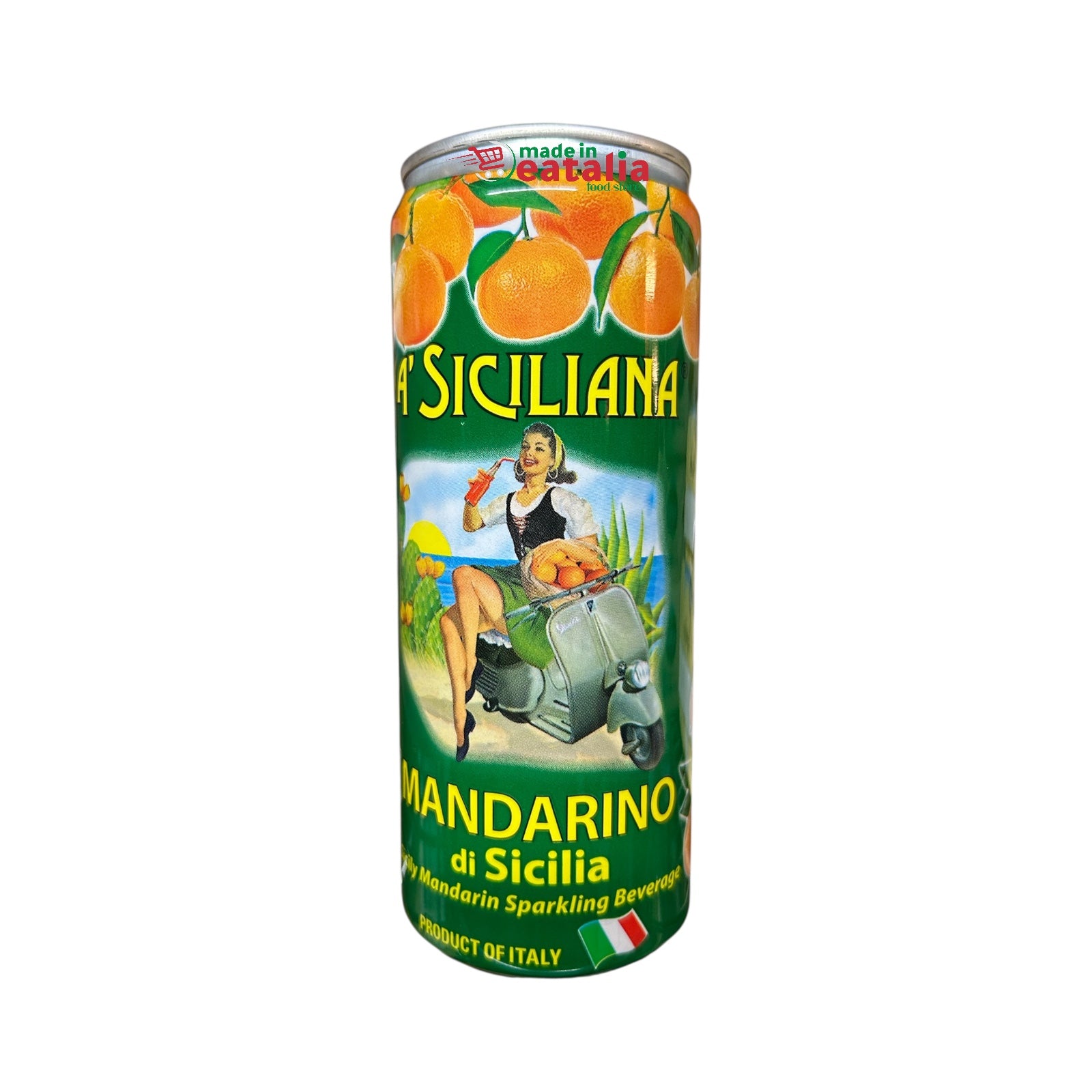 A’ Siciliana – Mandarino di Sicilia (330ml)
Sparkling Sicilian Mandarin Beverage