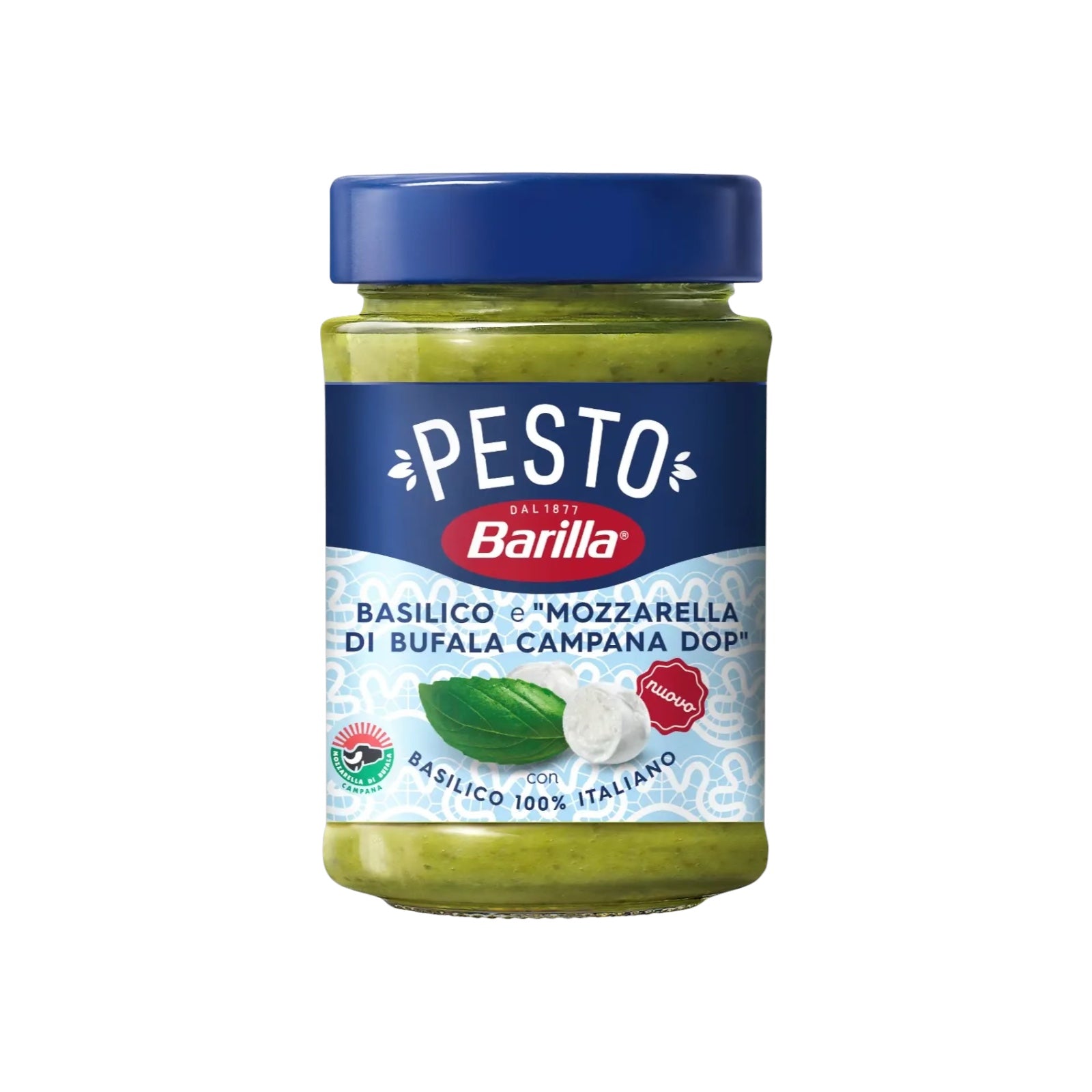 Barilla Pesto Basilico and Mozzarella di Bufala Campana DOP Glass jar 190g