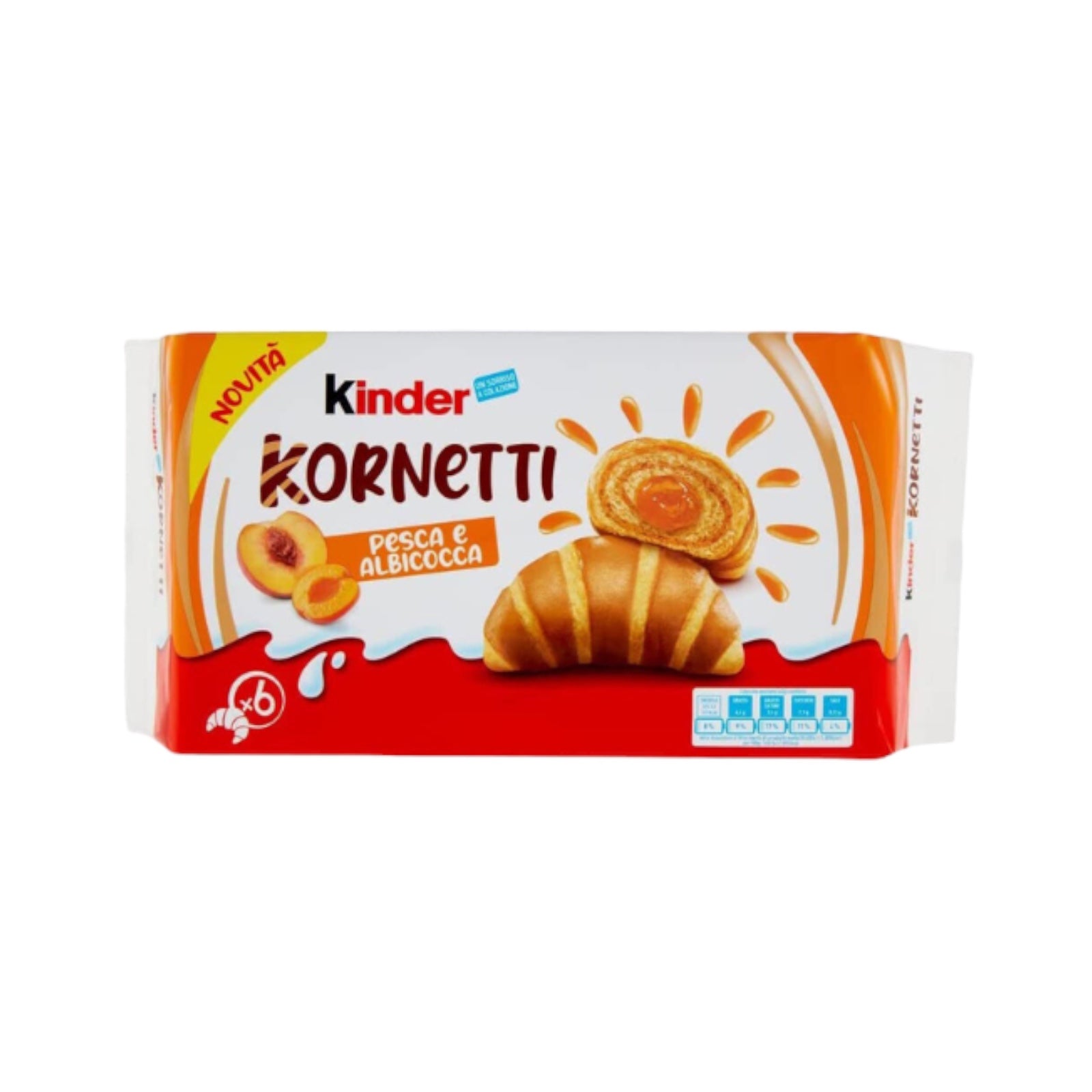 Kinder Brioss 10 snacks FerreroKinder Kornetti Peach and Apricot – 252 g