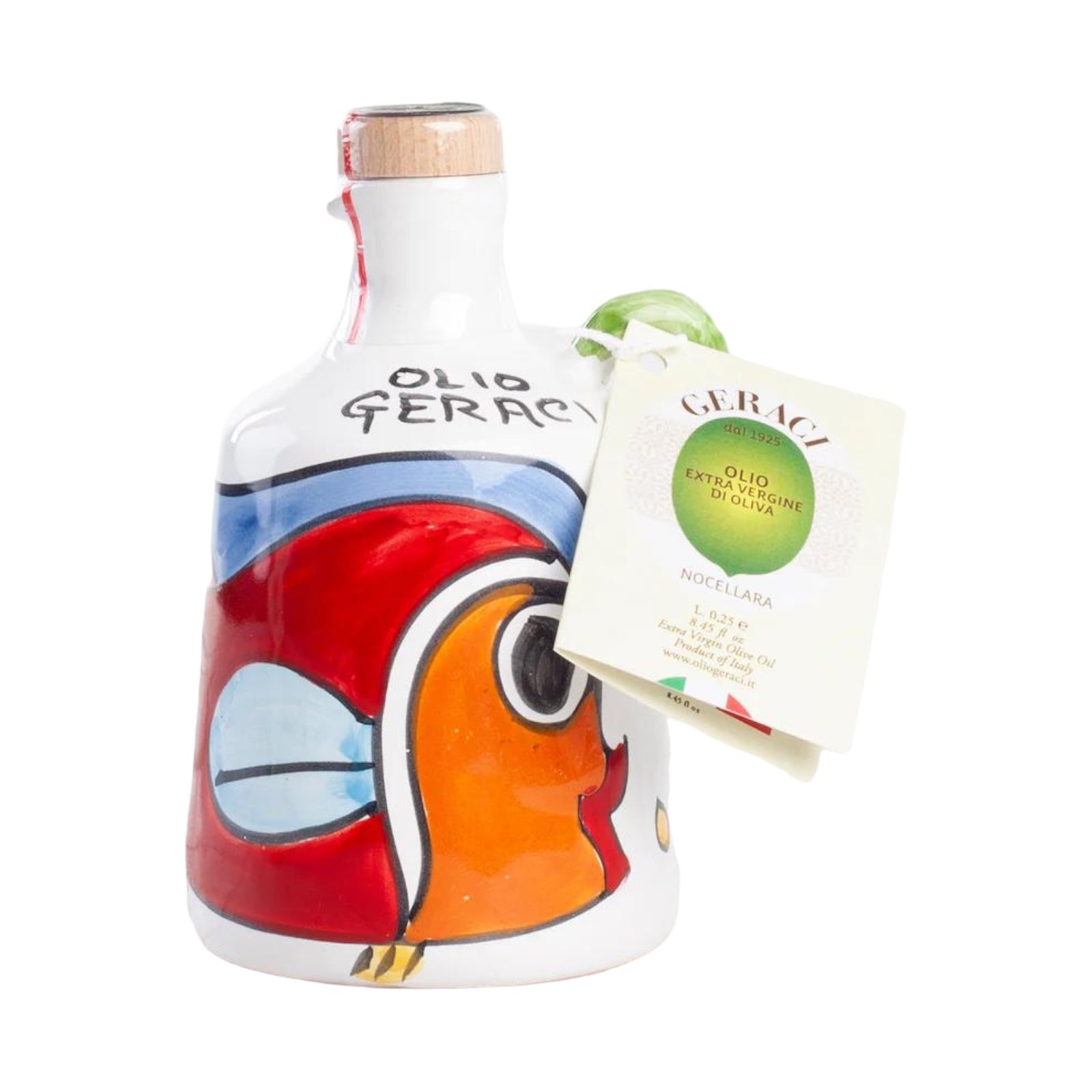 Extra Virgin Olive Oil Cold Pressed By Geraci, Ceramic By Nino Parrucca
