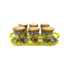 Limoncello Set For 6 People In  Caltagirone Ceramic