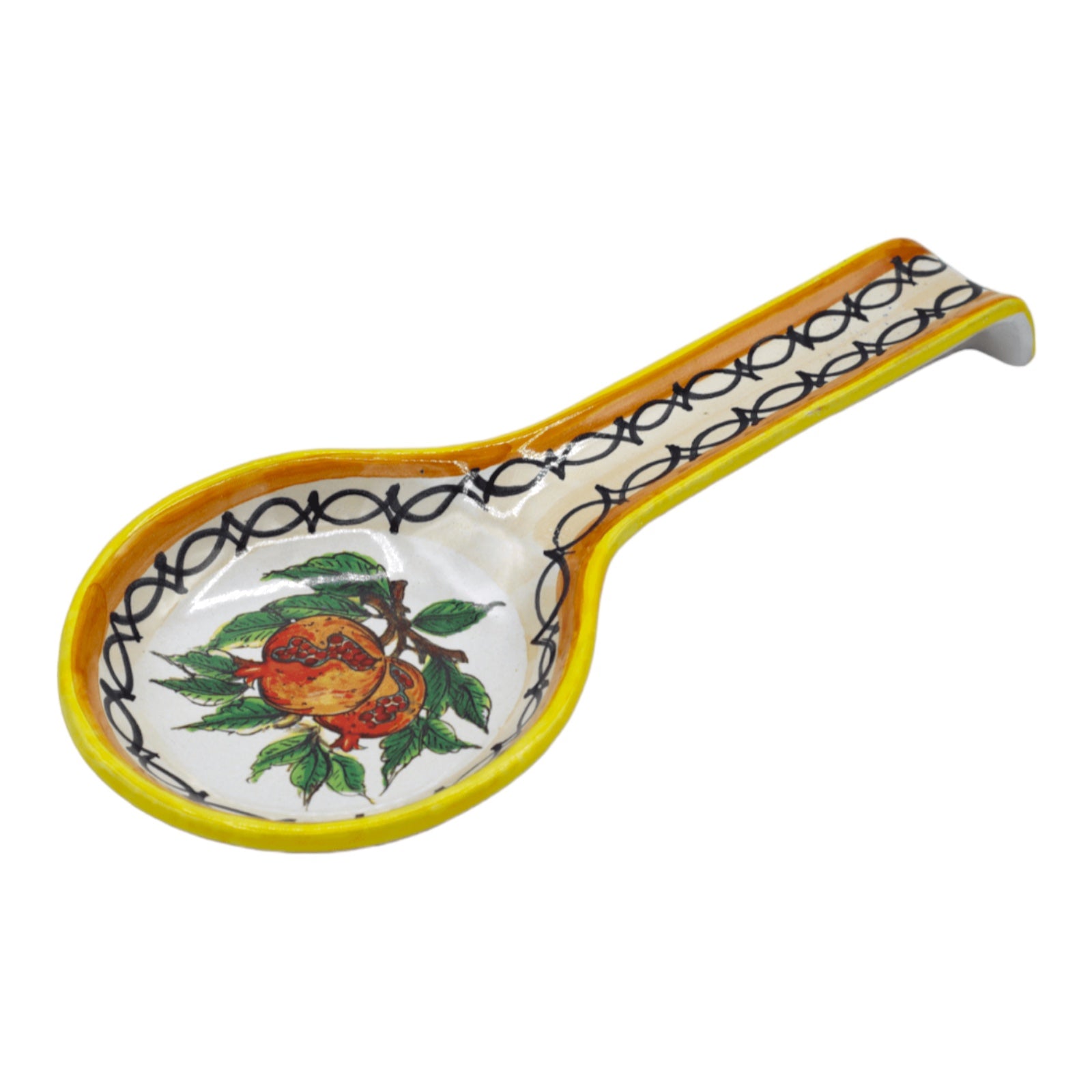 Spoon rest in Fine Ceramic, Pomegranate, l 27 x 12 cm approx.