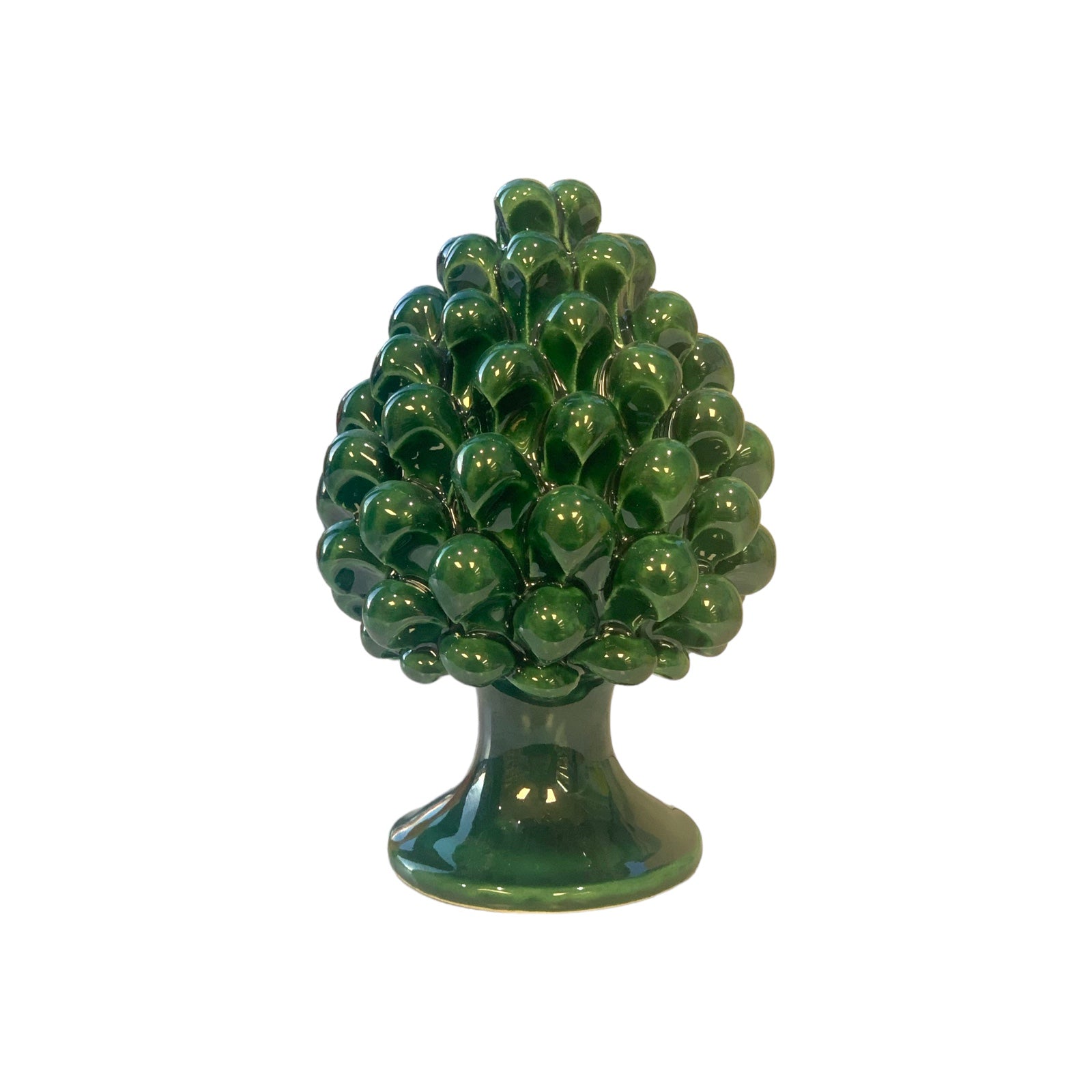 Pine Cone | Pigna Siciliana Copper Green Color in Caltagirone Ceramic 15cm height