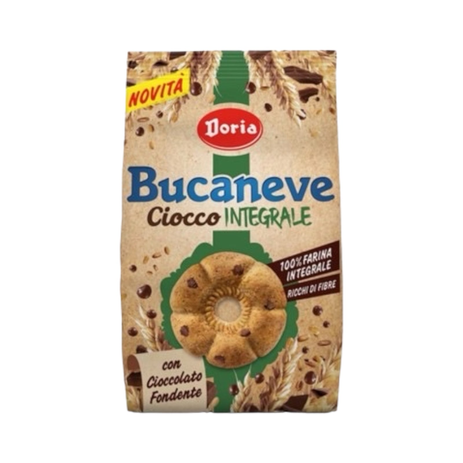 Doria Bucaneve Biscotti / cookies 
Whole wheat with chocolate drops 
Ciocco Intregrali con Gocce di Cioccolato Fondente, 
300gr