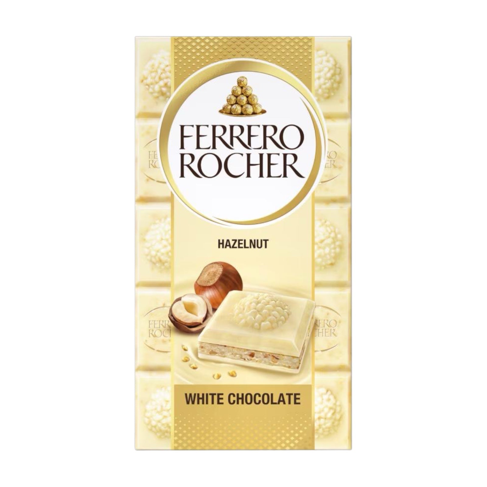 Ferrero Rocher Chocolate Bar
White Chocolate Bar With Hazelnut 90g