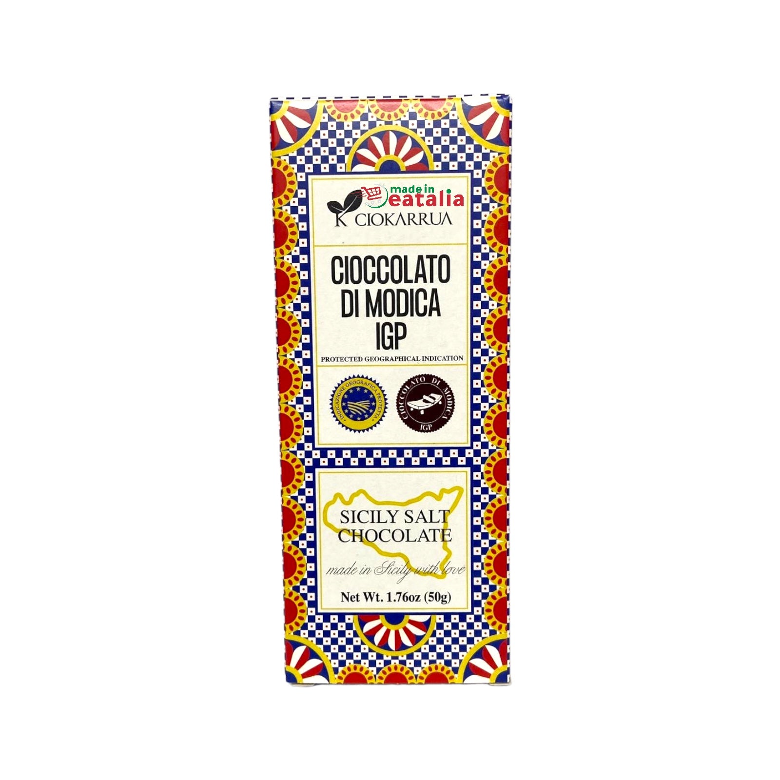 Ciokarrua PGI Modica Chocolate 
Sicilian Salt 50g