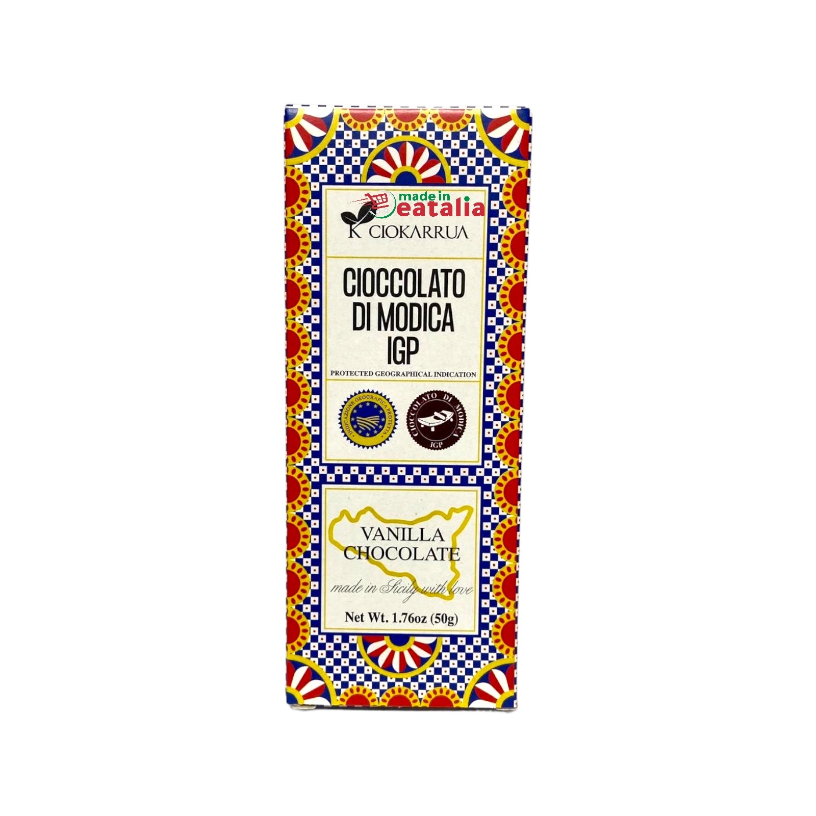 CIOKARRUA PGI Modica Chocolate – Vanilla Dark Chocolate 50g
