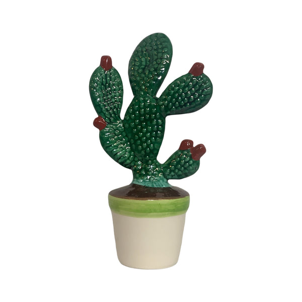 Prickly Pear Plant in Sicilian Ceramic 24cm