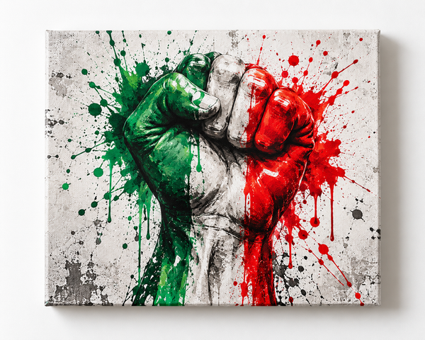 Italy Flag Fist Canvas – 10 × 8 in | Leonardo NYC