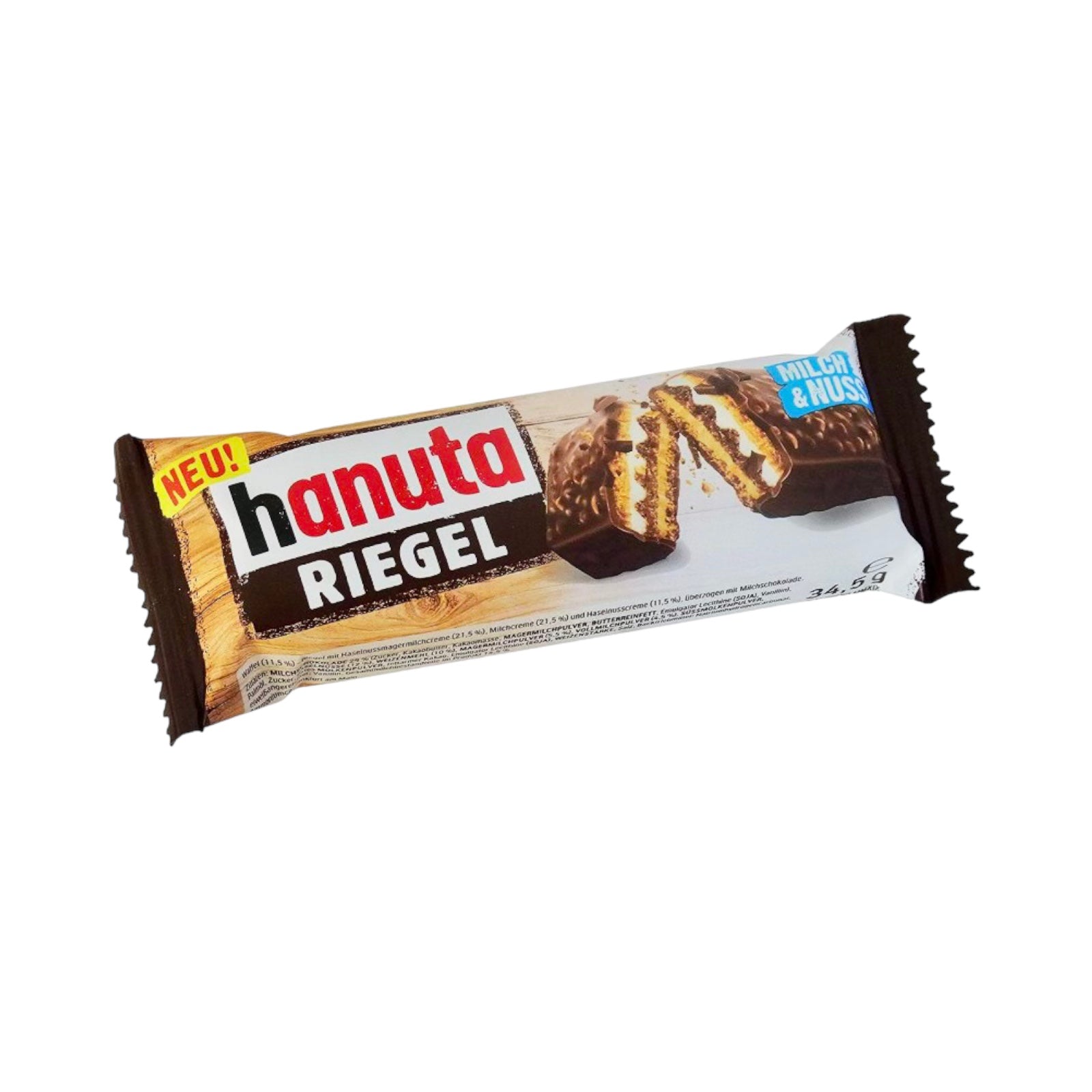Ferrero Hanuta Riegel Covered With Chocolate