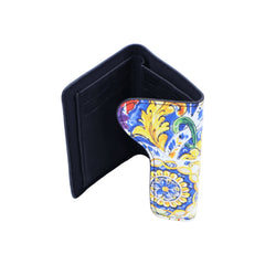Eco-leather wallet, decorated with Sicily-themed prints