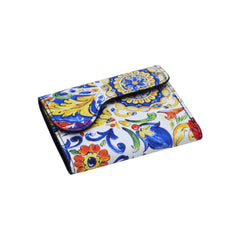 Eco-leather wallet, decorated with Sicily-themed prints
