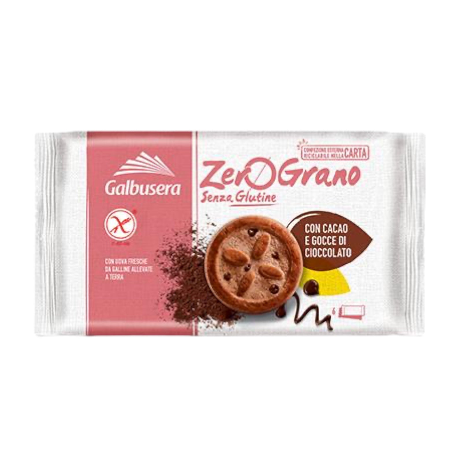 Galbusera ZeroGrano Gluten Free Cookies With Cocoa & Chocolate Chips 220g