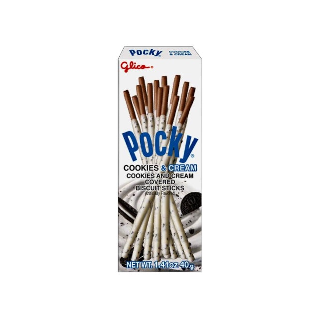 Pocky Cookies & Cream Flavour coated biscuits sticks 40g