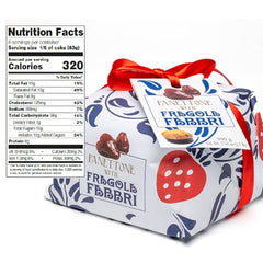 Fabbri Panettone with candied strawberries inside, Italian holiday Cake, Hand-Wrapped, Made in Italy, 1.1 pound