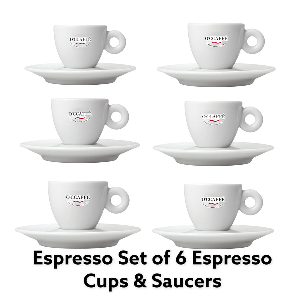Espresso Set of 6 Espresso Saucers Made Eatalia In – & Cups