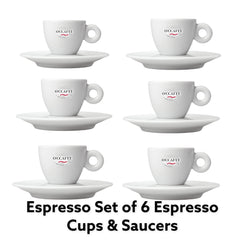 Espresso Set of 6 Espresso Cups & Saucers