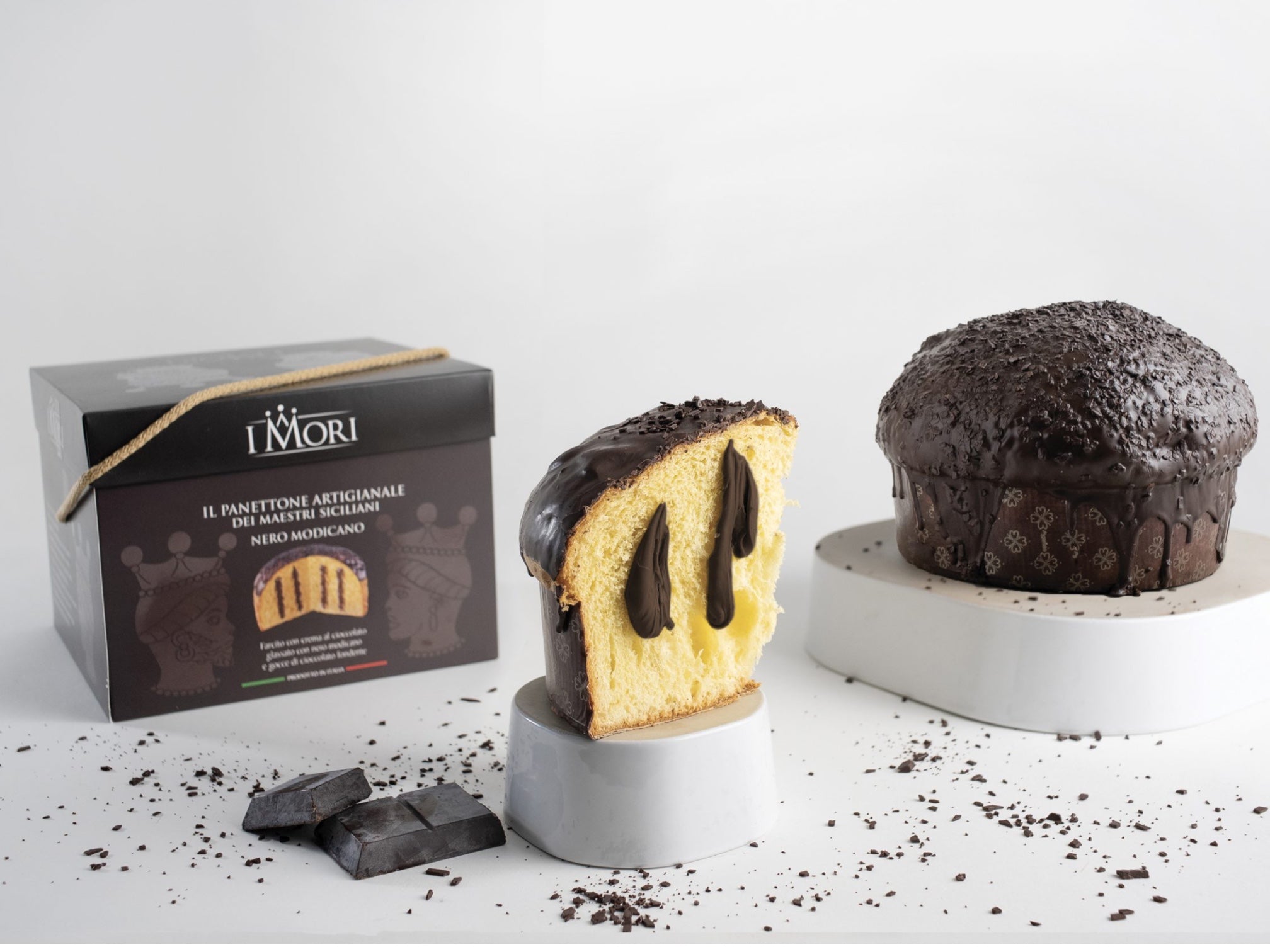 Artisanal Panettone With Chocolate Cream & Covered With Chocolate 900g By I Mori 900g