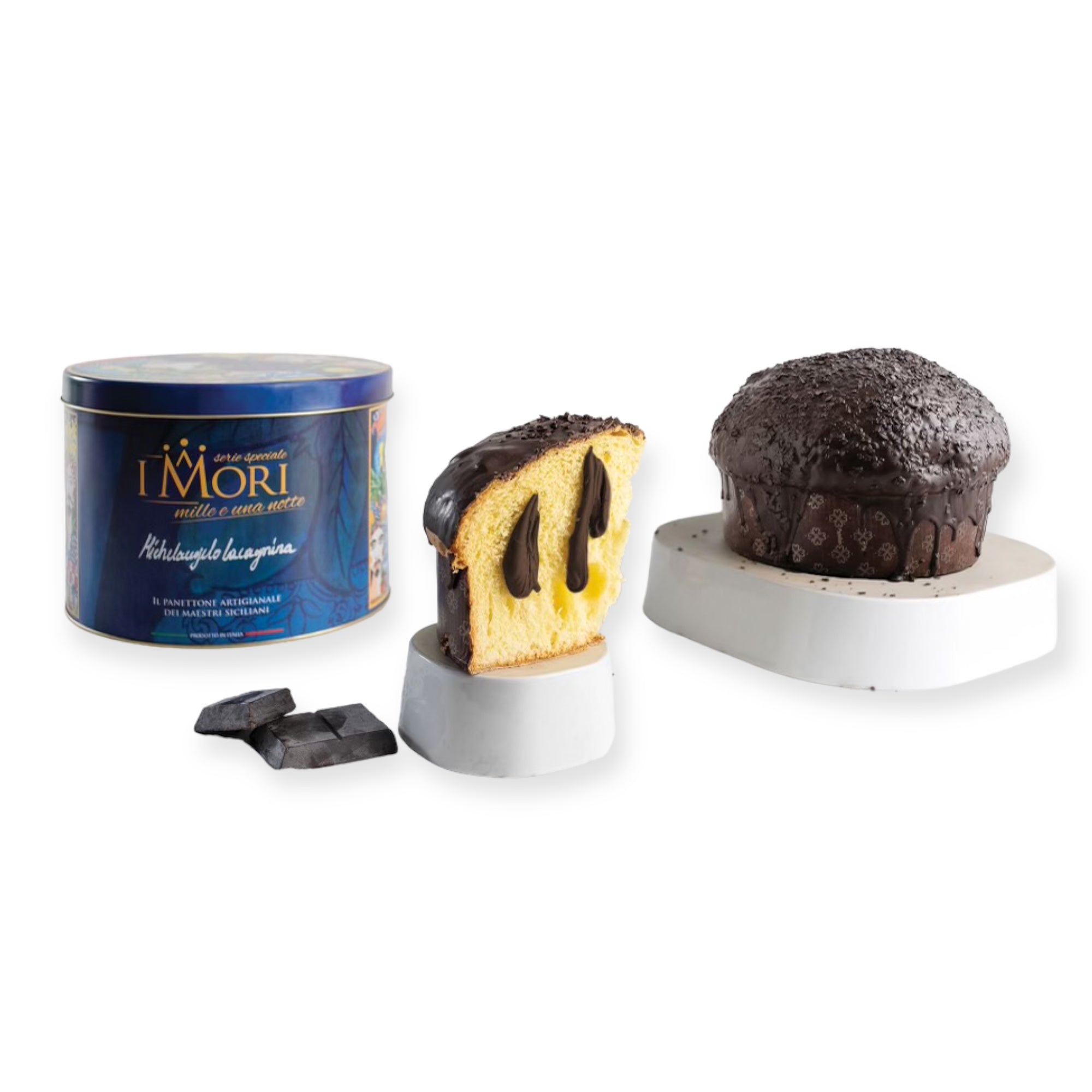 Panettone With Chocolate Cream From Modica 1kg With A Collectible Tin By I Mori