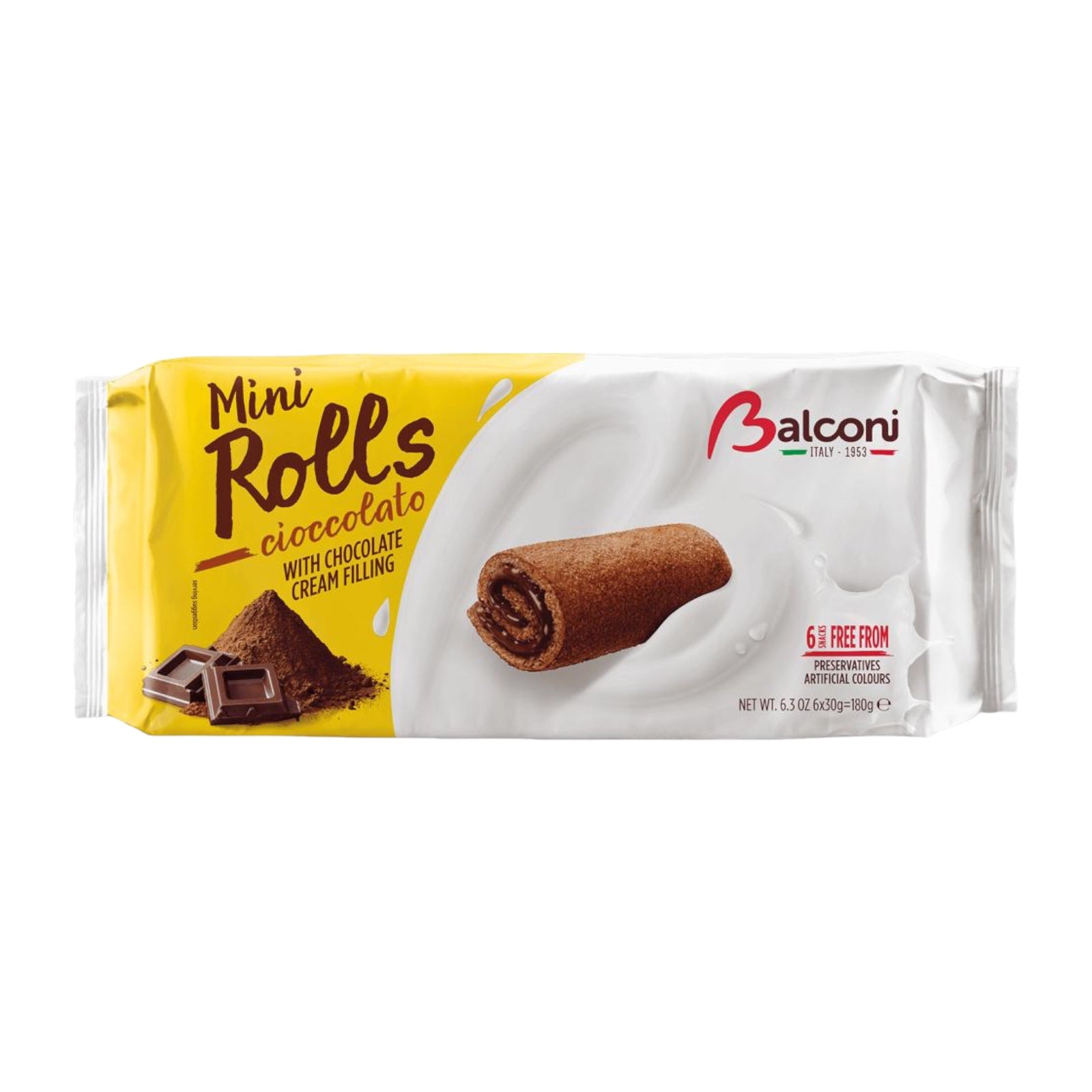Mini Rolls With Chocolate Cream Filling By Balconi 180g