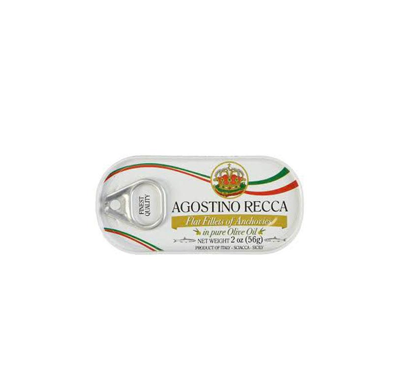 Agostino Recca Flat Fillets of Anchovies 56g