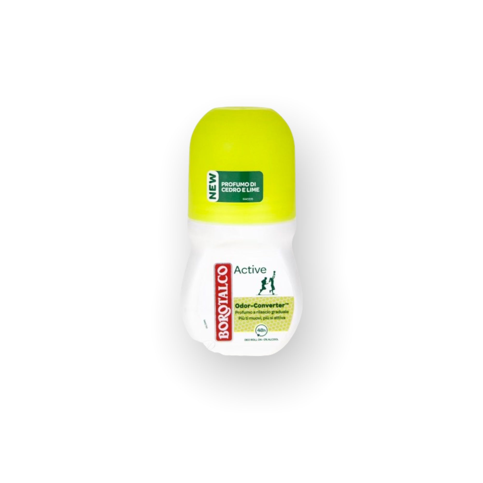 Borotalco  ACTIVE Deodorant Roll-On  Cedar Lime Scent Alcohol Free 50ml