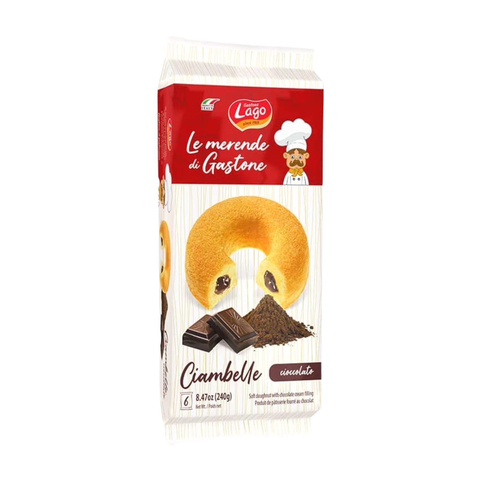 BEST BEFORE DEC/31/23 Gastone Lago Donuts With Chocolate Cream  6 x 40 g