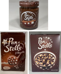 Bundle Pan Di Stelle: 1 Pan di Stelle cookies 350g; 1 Pan di Stelle Cream; 1 Pan di Stelle box of cereal